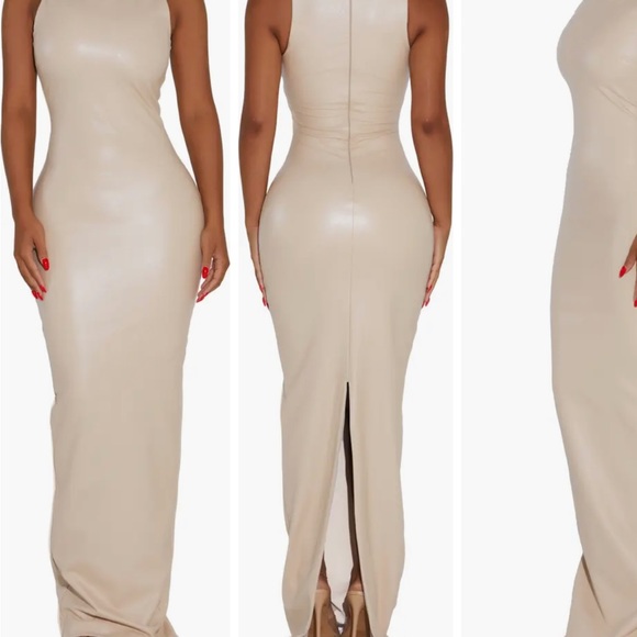 Naked Wardrobe All Faux Love Maxi Dress in Nude - Picture 8 of 8